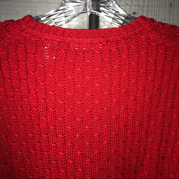 Liz Claiborne cable knit pullover red sweater - Picture 5 of 9
